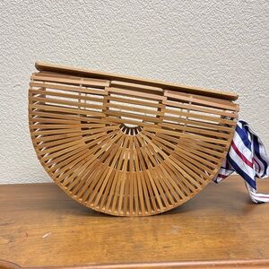 Open Weave Bamboo Purse